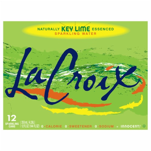 LaCroix Sparkling Water, Key Lime, 12 Fl Oz, Pack of 12 Perspective: front