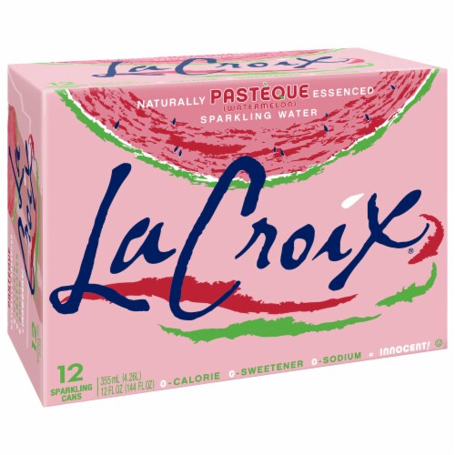 LaCroix Pasteque Flavored Sparkling Water Cans