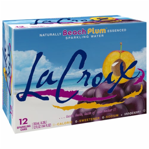 LaCroix Beach Plum Flavored Sparkling Water Cans