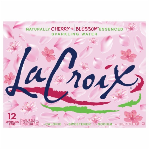 LaCroix® Cherry Blossom Flavored Sparkling Water Cans Perspective: front