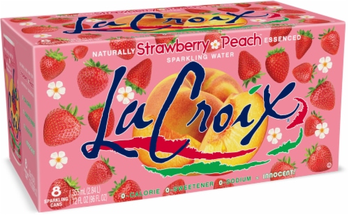 LaCroix Sparkling Water, Strawberry Peach, 12 Fl Oz (Pack of 8) Perspective: front