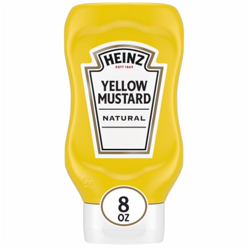 Heinz 100% Natural Yellow Mustard Bottle - 8 Oz Perspective: front