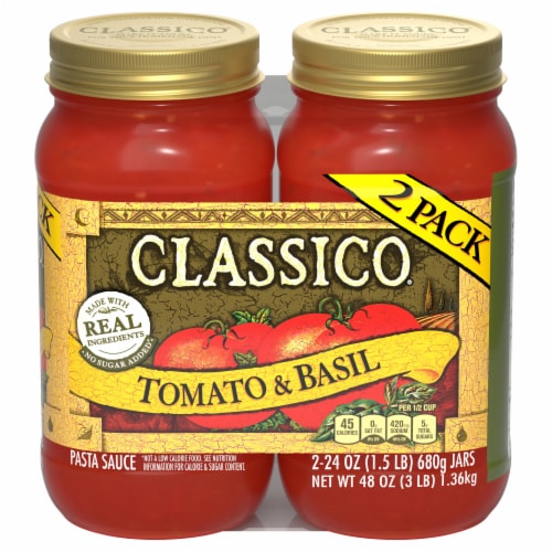 Classico® Tomato & Basil Pasta Sauce Perspective: front