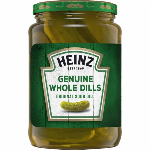 Heinz Genuine Whole Original Sour Dill Pickles, Jar Perspective: front
