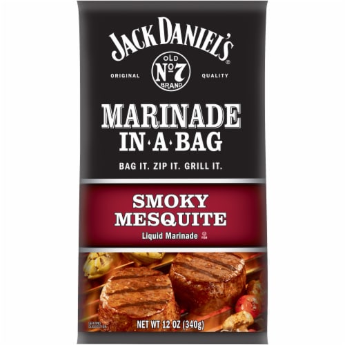 Jack Daniel's Smoky Mesquite In-A-Bag Marinade Pouch Perspective: front
