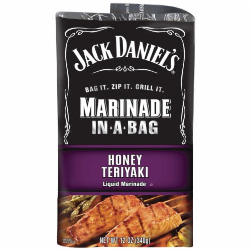 Jack Daniel's Honey Teriyaki In-A-Bag Marinade Pouch Perspective: front