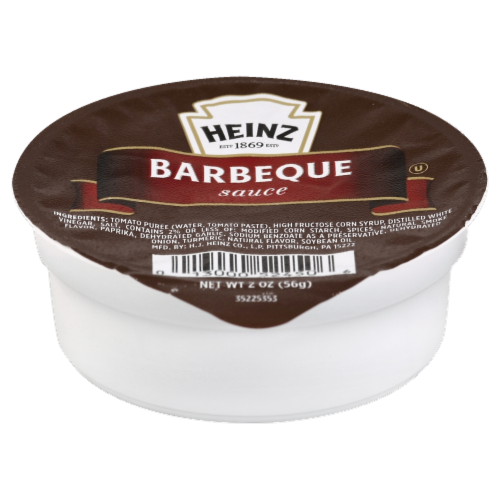 Heinz BBQ Sauce Cup Perspective: front