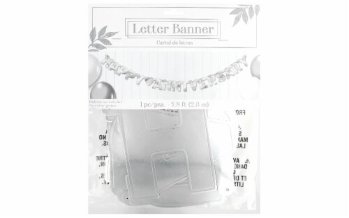 Amscan Banner Lg Happy Anniversary Silver Perspective: front