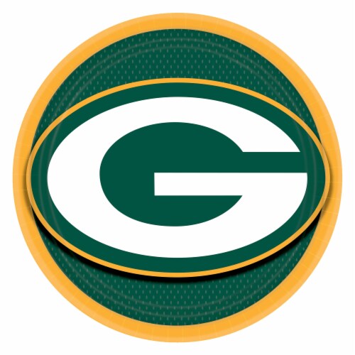 Amscan Green Bay Packers Round Plates Perspective: front
