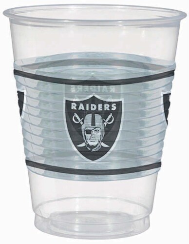 16oz 25ct Plastic Cups Las Vegas Raiders Perspective: front