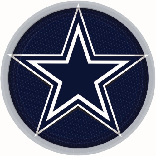 Amscan 9" Dallas Cowboys Round Plates Perspective: front