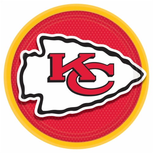 Amscan 9" Kansas City Chiefs Plates Perspective: front