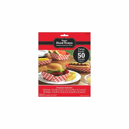 Amscan Summer Picnic Gingham Food Trays - Pack of 2 Perspective: front