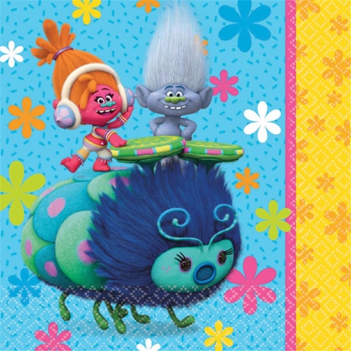 Amscan AM511828 Trolls Lunch Napkins Perspective: front
