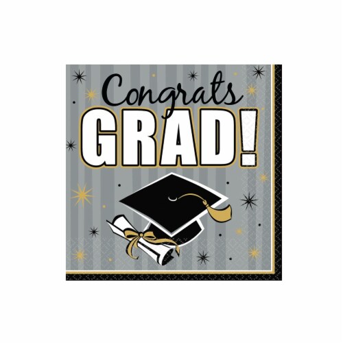 Amscan Congrats Grad Luncheon Napkins Perspective: front