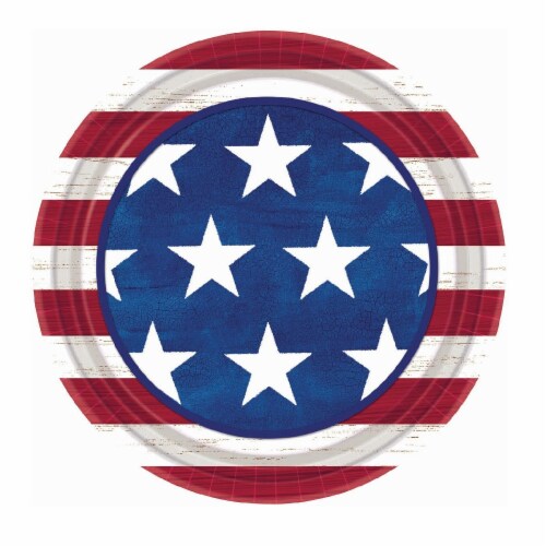 Amscan Americana 7-Inch Round Plates Perspective: front