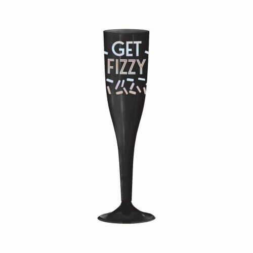 Amscan New Year Disco Ball Drop Plastic Champagne Glasses - Pack of 16 Perspective: front