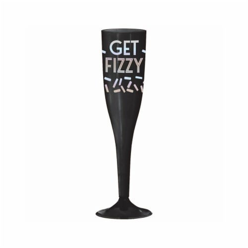 Amscan New Year Disco Ball Drop Plastic Champagne Glasses - Pack of 16 Perspective: front