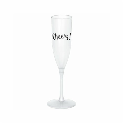 Amscan New Year Cheers Plastic Champagne Glasses - 4 Piece per Pack, Pack of 2 Perspective: front