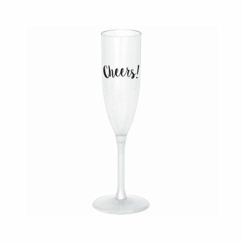Amscan New Year Cheers Plastic Champagne Glasses - 4 Piece per Pack, Pack of 2 Perspective: front