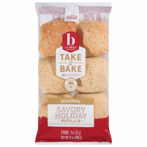 La Brea Take & Bake Savory Holiday Rolls Perspective: front