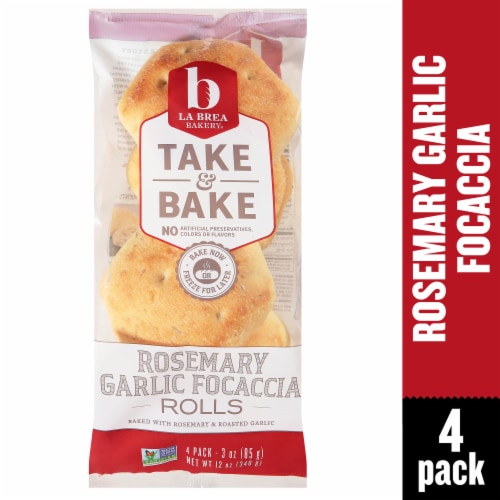 La Brea Bakery Take & Bake Rosemary Garlic Focaccia Rolls Perspective: front