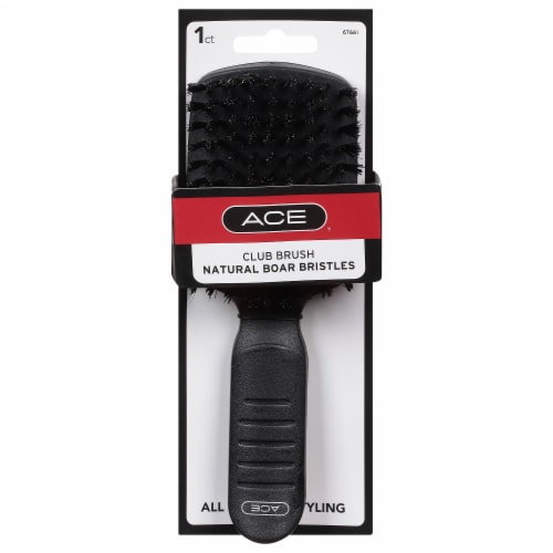 Ace Boar Bristles Club Brush - Black Perspective: front