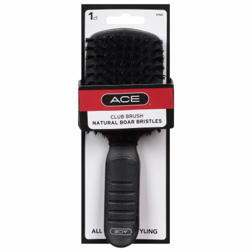 Ace Boar Bristles Club Brush - Black Perspective: front