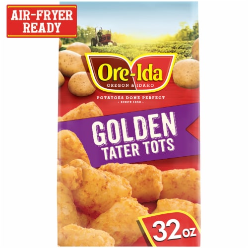 Ore-Ida Golden Tater Tots Seasoned Shredded Frozen Potatoes Perspective: front