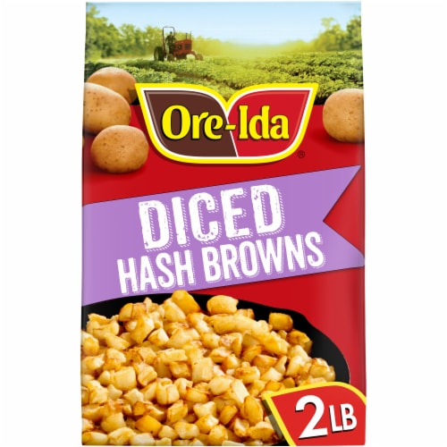 Ore-Ida Diced Hash Brown Frozen Potatoes Perspective: front
