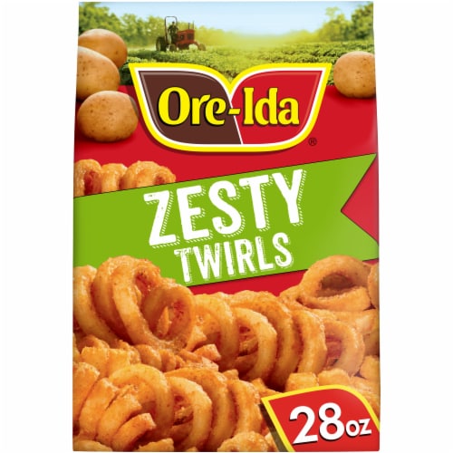 Ore-Ida Zesty Twirls Seasoned French Fries Fried Frozen Potatoes Perspective: front