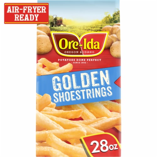 Ore-Ida Golden Shoestrings French Fries Fried Frozen Potatoes Perspective: front