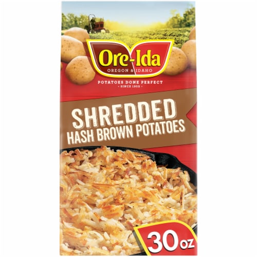 Ore-Ida Shredded Hash Brown Frozen Potatoes Perspective: front