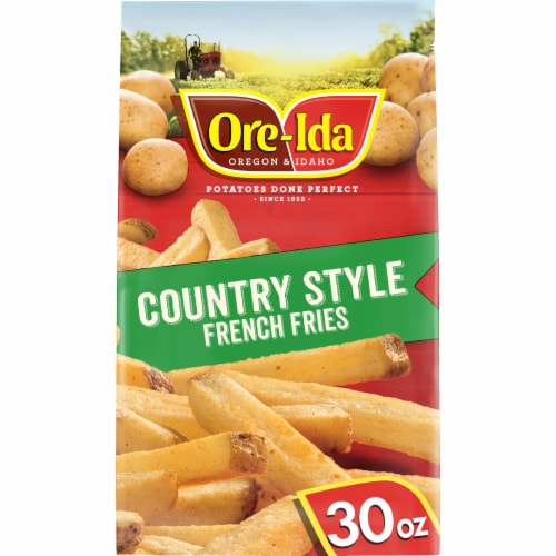 Ore-Ida Homestyle Fries Seasoned Potatoes with Skins, Bag Perspective: front