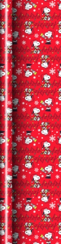 Plus Mark Peanuts on Red Wrapping Paper Perspective: front