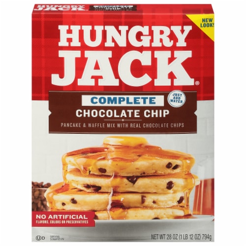 Hungry Jack Complete Chocolate Chip Pancake Mix and Waffle Mix Perspective: front