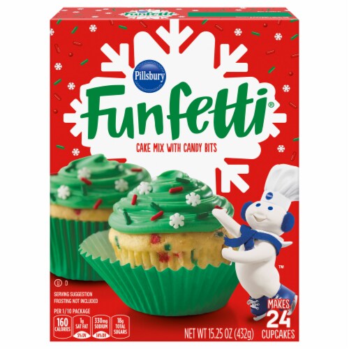 Pillsbury Funfetti® Holiday Cake Mix with Candy Bits Perspective: front