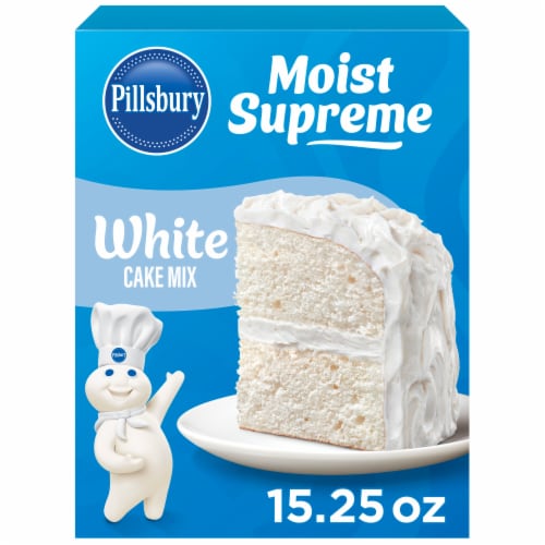 Pillsbury Moist Supreme White Cake Mix, 15.25 oz Box Perspective: front