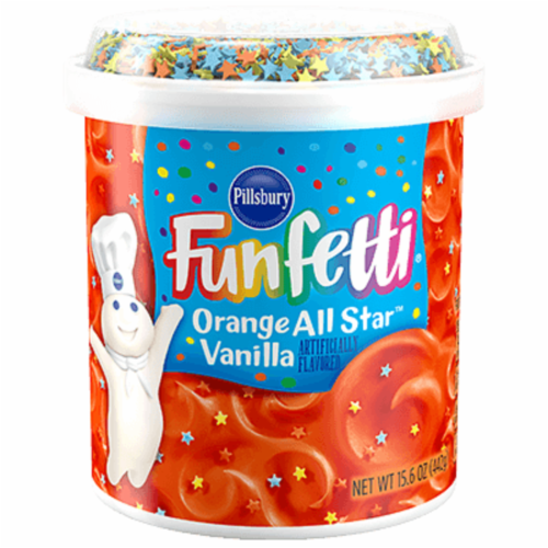 Pillsbury Funfetti Orange All Star Vanilla Frosting Perspective: front