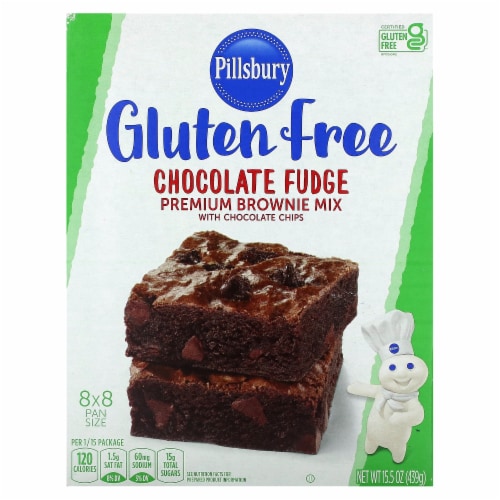 PILLSBURY 15.5 OUNCE GLUTEN FREE CHOCOLATE FUDGE BROWNIE MIX Perspective: front