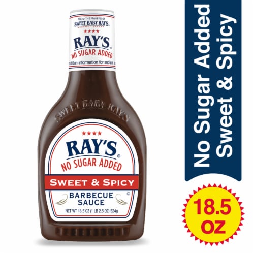 Ray's® No Sugar Added Sweet & Spicy Barbecue Sauce Perspective: front