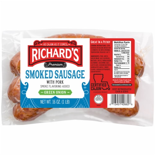 Richard's® Premium Geen Onion Smoked Sausage with Pork Perspective: front
