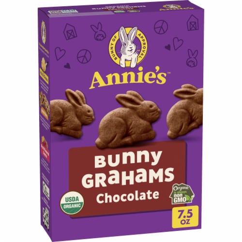 Annie's Organic Chocolate Bunny Graham Snacks Perspective: front