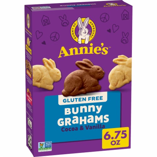 Annie's Gluten Free Bunny Cocoa and Vanilla Graham Crackers Perspective: front