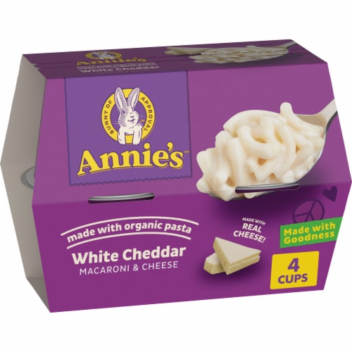 Annie's Macaroni & Cheese, Shells & White Cheddar, 4 Pack - 4 pack, 6 oz cartons