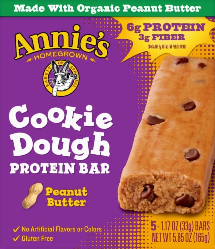 Annie's™ Homegrown Organic Peanut Butter Cookie Dough Protein Bars Perspective: front