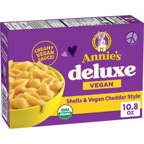 Annie's Deluxe Vegan Mac and Cheddar Shells Perspective: front