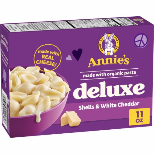 Annie's Deluxe Shells and White Cheddar Perspective: front
