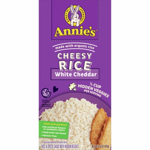 Annie’s White Cheddar Cheesy Rice with Hidden Veggies Kids Meal Perspective: front