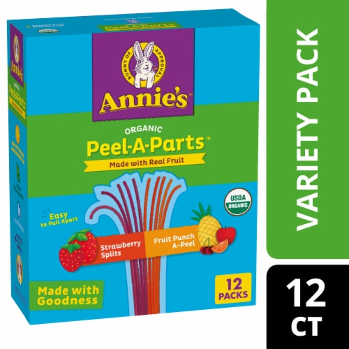 Annie's™ Organic Fruit Peel A Parts Strawberry and Fruit Punch Fruit Snacks Perspective: front